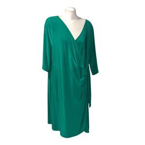 Igigi By Yuliya Raquel Green Wrap Dress Womens Size 22/24 (3XL) Made In USA